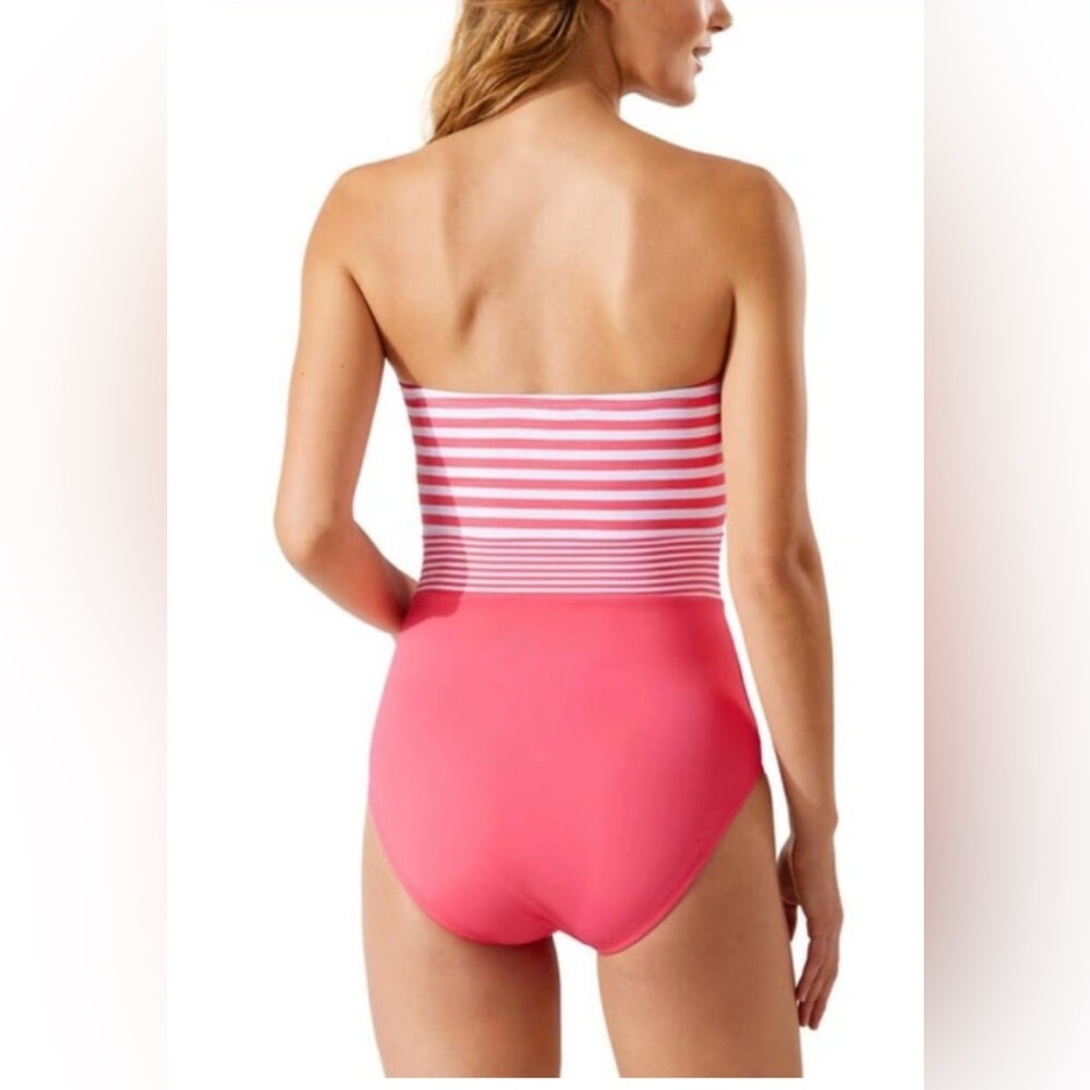 NWT Tommy Bahama Breaker Bay Stripe Bandeau one piece swimwear. Women’s size 4. - Picture 2 of 10